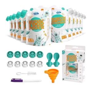 Reusable Baby Food Pouches - 10 Pack, 6oz Each | BPA-Free
